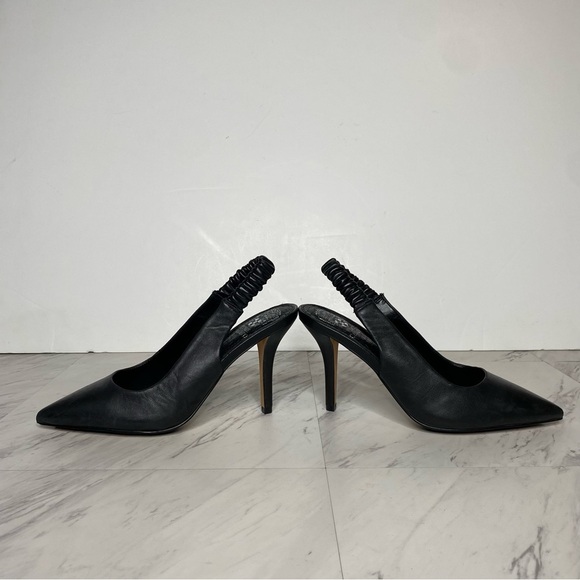 New! Vince Camuto Tolinnis Black Leather Sling Back Pump 8 1/2 M - Picture 7 of 14